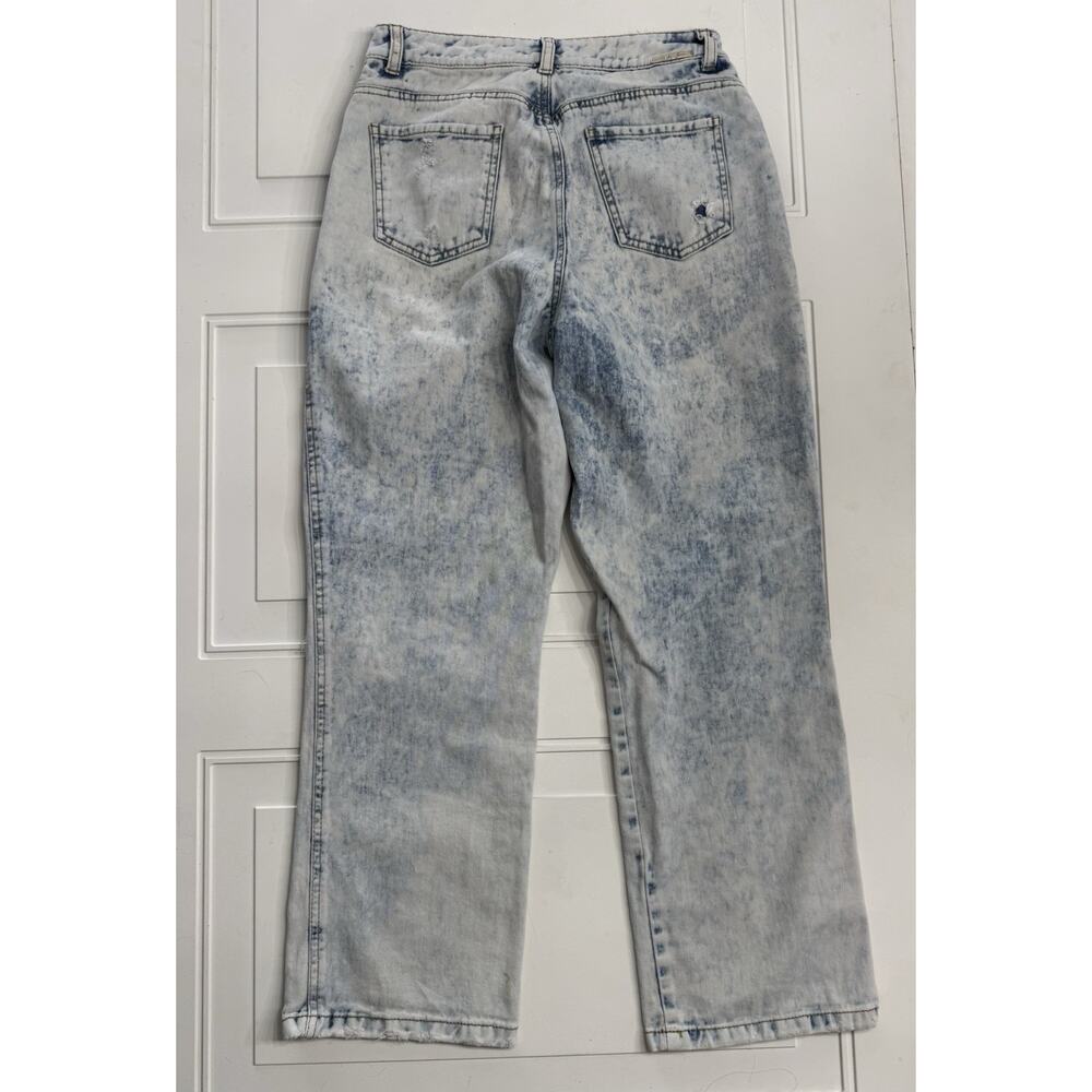 ELA Jeans Womens Sz 8 Light Wash Wide Leg Denim Jeans Distressed Cotton - Picture 7 of 7